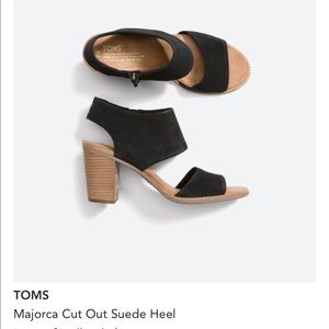 TOMS Majorca Cut Out Suede Heel, Sz 7